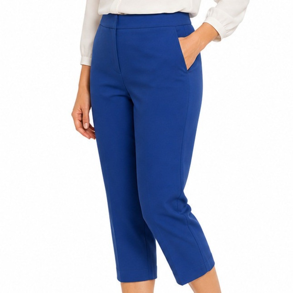 Ruby Rd Petite Capri Pants 6P Ocean Blue Corsica Cropped Trousers NWT
